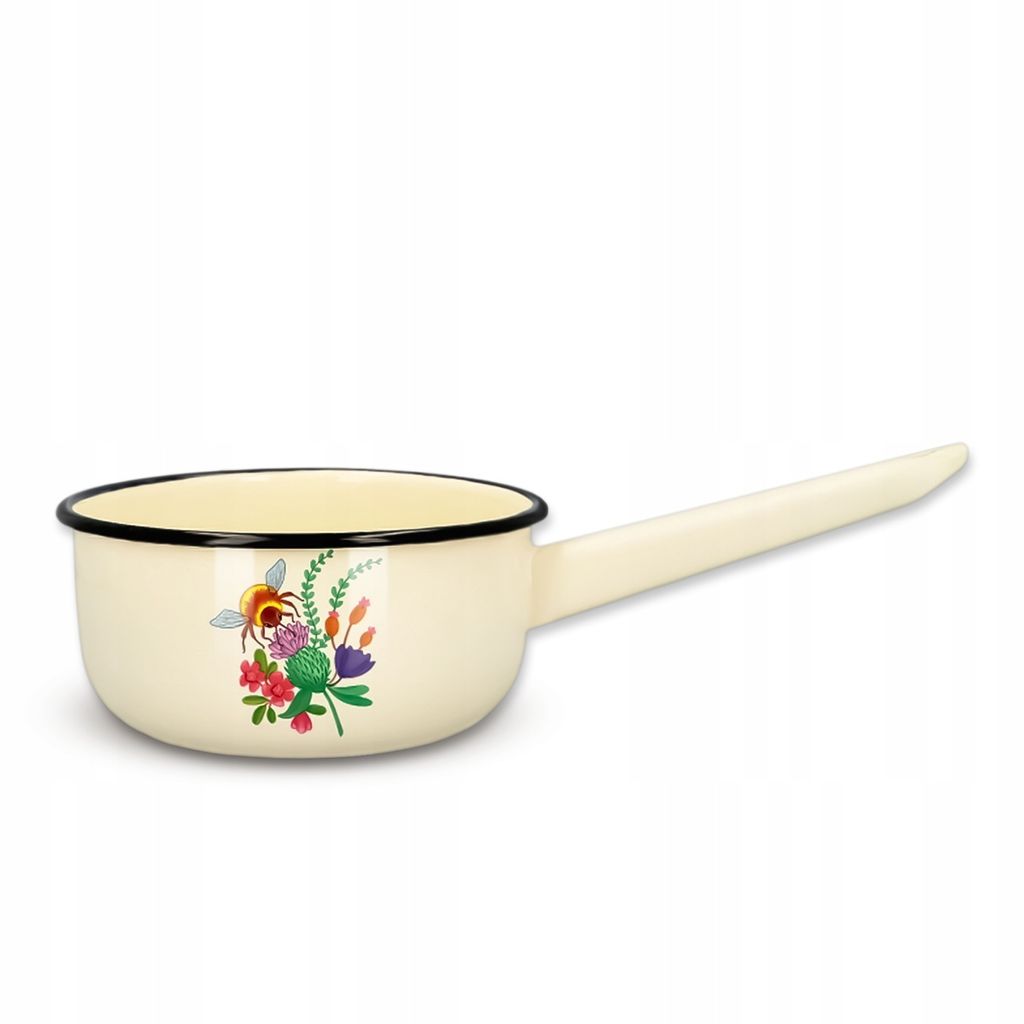 Kuketo | Emaille Milchtöpfe 1,5 l – Stieltopf Retro Rosen Produktbild 