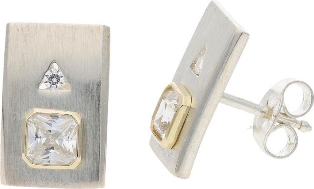 Ohrstecker Gold 585 und Silber 925 Zirkonia JL30-06-4436 JuwelmaLux
