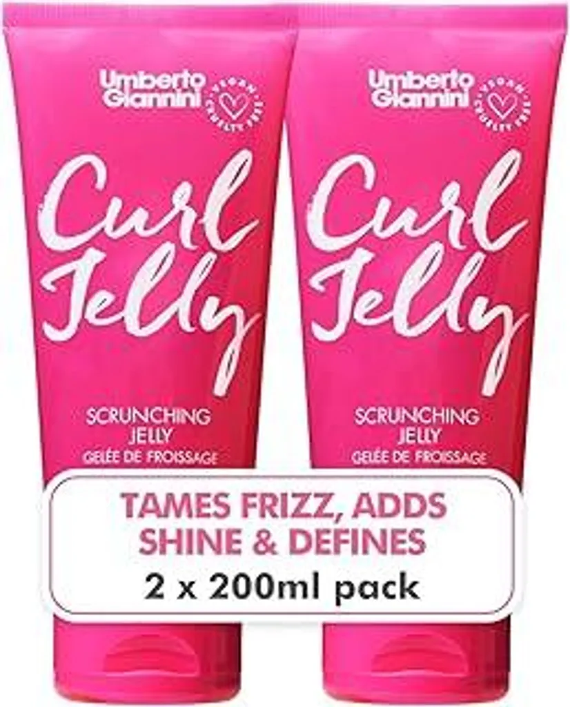 Umberto Giannini Curl Jelly Scrunching Jelly, gel per capelli ricci o mossi vegano e cruelty free che controlla l'effetto crespo e modella i ricci (confezione da 2 Curl Jelly)