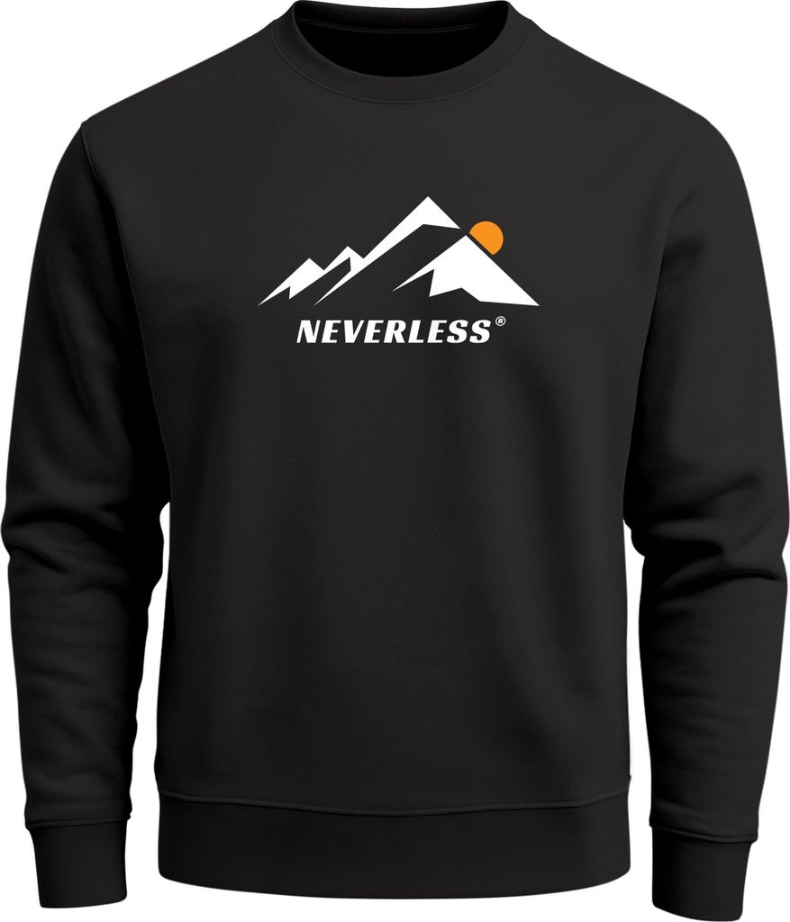Sweatshirt Herren Grafik Print Berge Frontprint Pullover mit minimalistischem Natur-Aufdruck Fashion Streetwear Neverless