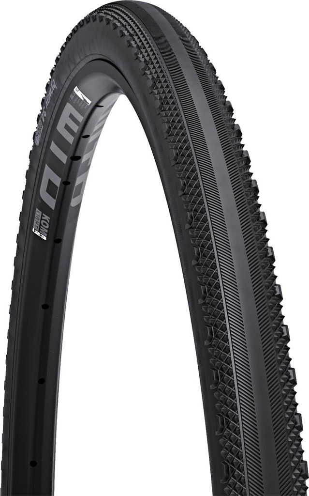 A close-up studio shot of a bicycle tire.