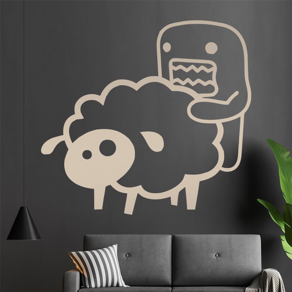 Domo Sheep Wandtattoo in 6 Größen - Wandaufkleber Wall Sticker - Dekoration, Küche, Wohnzimmer, Schlafzimmer, Badezimmer