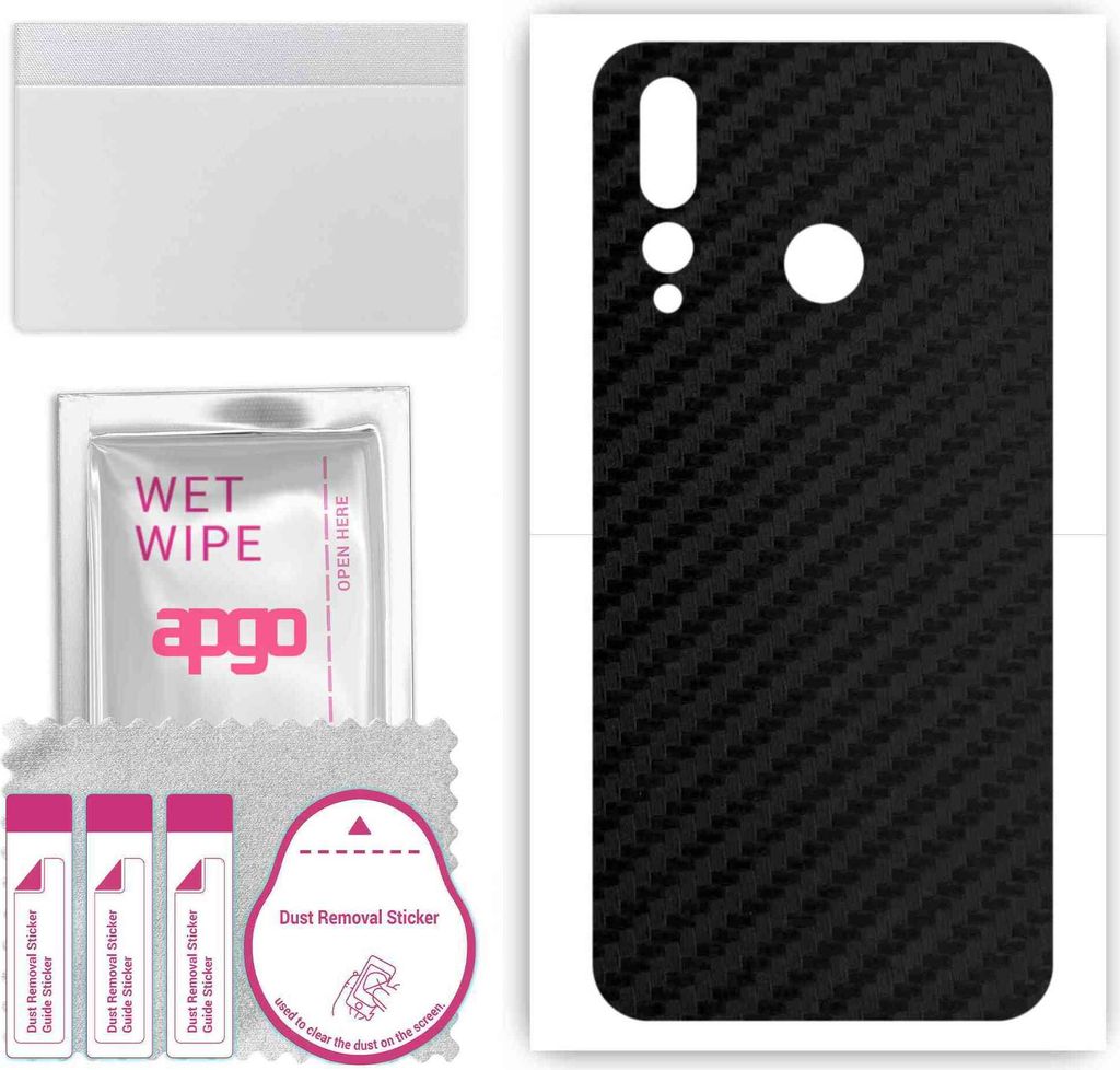 apgo Rückseite Schutzfolie, Skin, kompatibel mit Huawei nova 4, Hinten Displayschutzfolie aus Vinylfolie, kratzfest, einfache Montage - Schwarzer ...