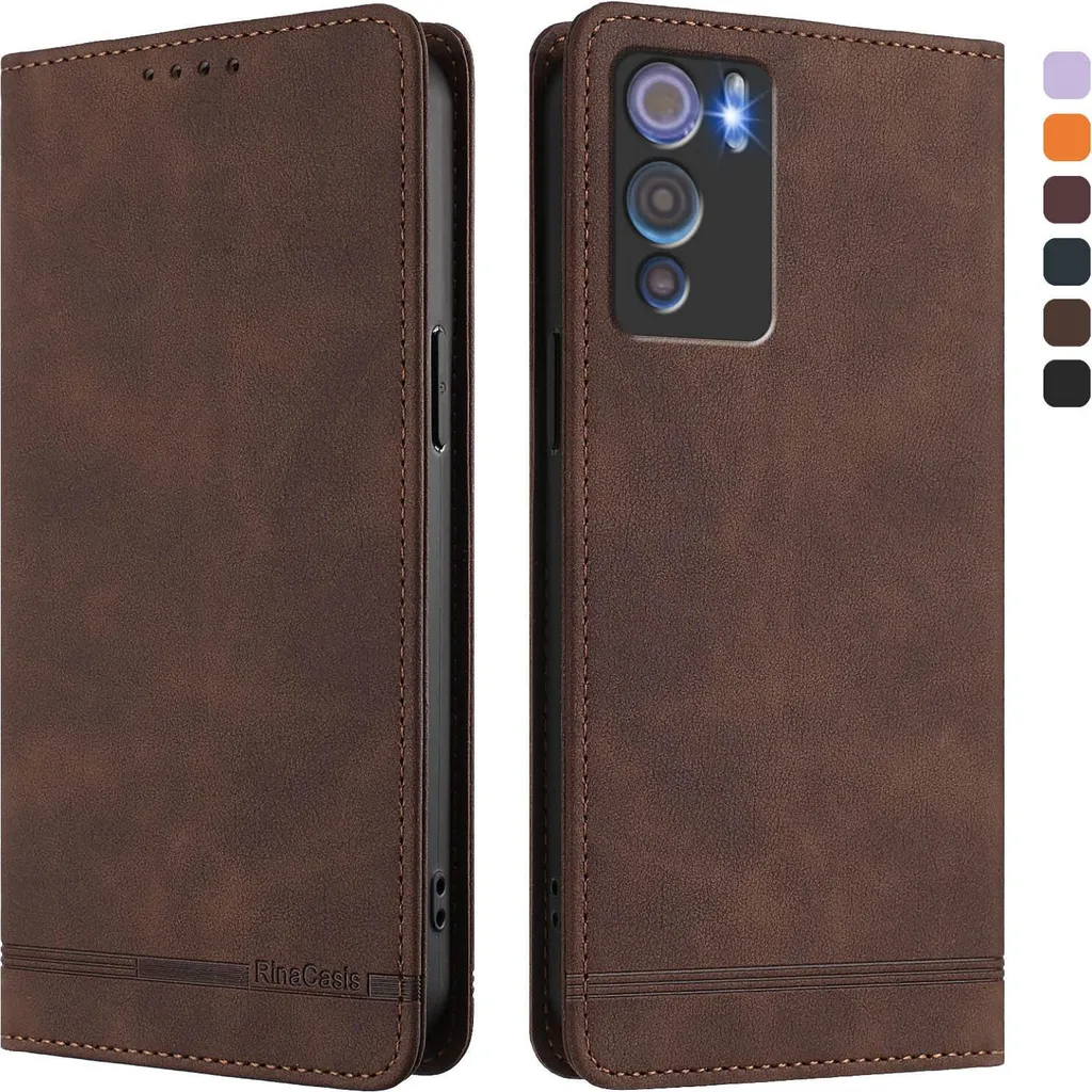 Custodia Slim Portafoglio Doogee N60 Pro - Ecopelle Marrone con Stand