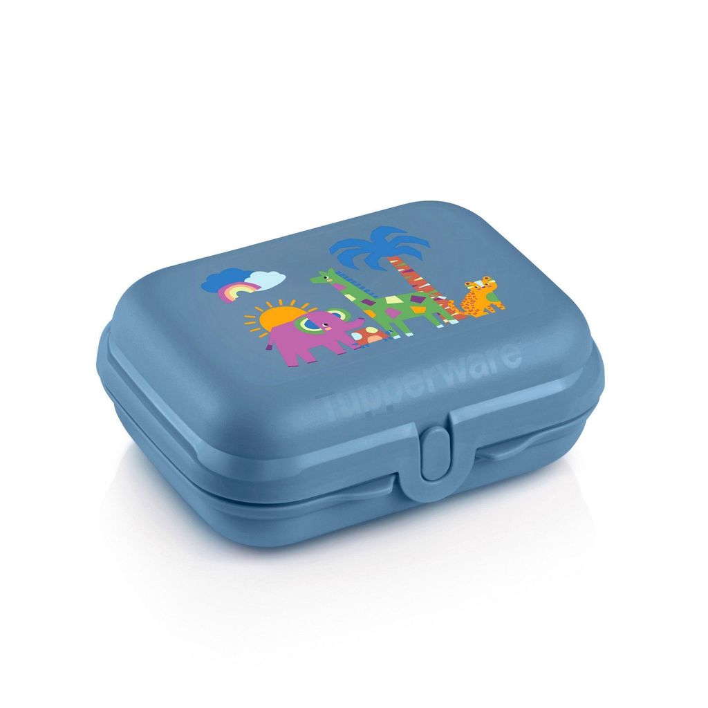 Tupperware kleine Snackbox Safari für Kinder blau Produktbild 