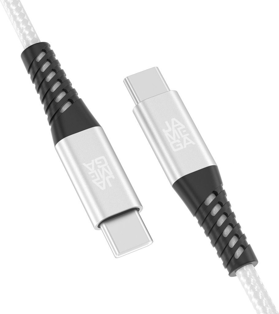 USB-C zu USB-C Kabel 480mbps 60W mit Metall Stecker - Weiß 3m