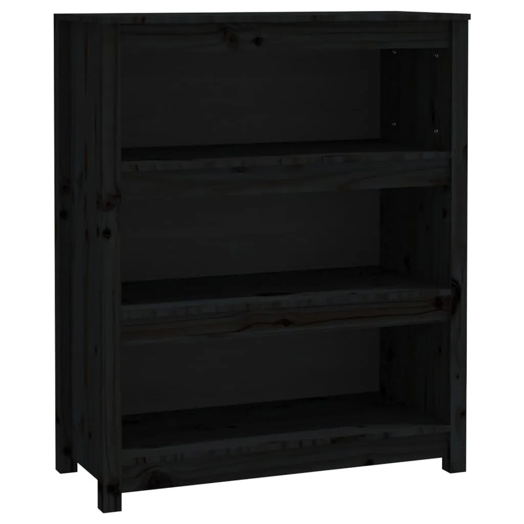 SYFAX™ Libreria 80x35x97 cm Pino Massello Nero | Stile Nordico Elegante