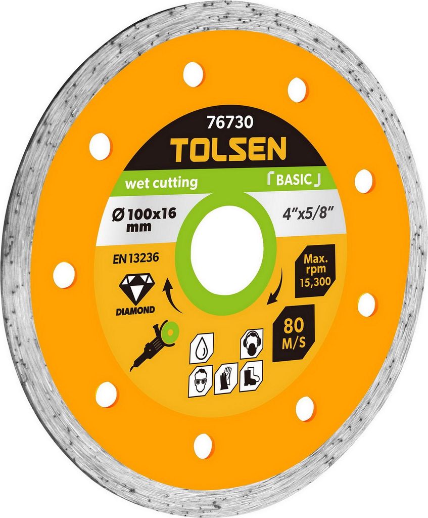Tolsen Diamant-Nasstrennscheibe 100 mm x 16 mm – 5 mm Schnittbreite – Für Formschnitte in Fliesen und Naturstein – Maxami