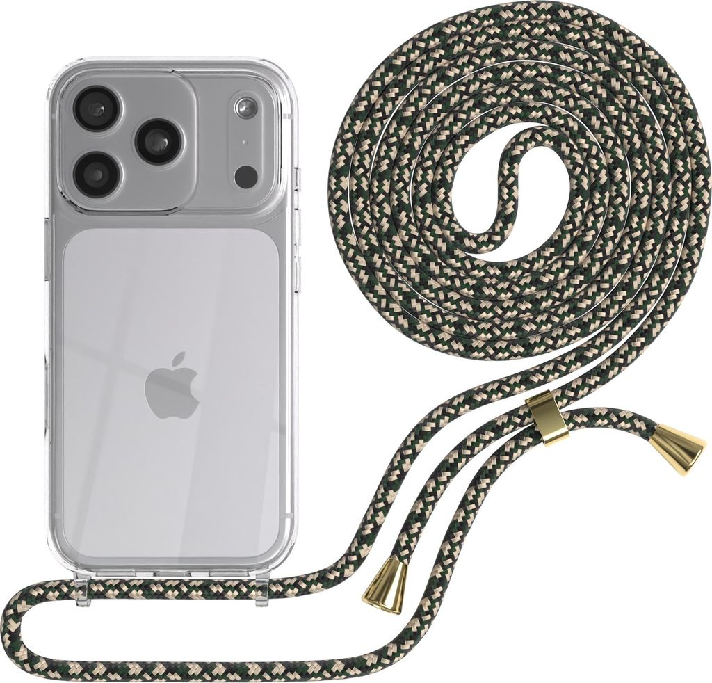 EAZY CASE Handykette mit Hülle für Apple iPhone 17 Pro Backcover Handykette, zum Umhängen in Grün