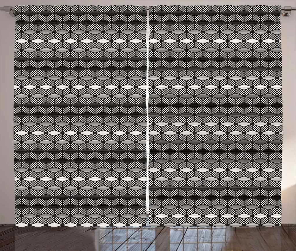 ABAKUHAUS Rideau Géométrique Rustique à Boucles 280x225 cm Brun Phoque