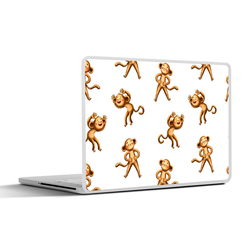 MuchoWow Laptop Aufkleber Sticker Cover Dschungel - Design - Affe - Weiß 25x18 cm - Laptop-Deko