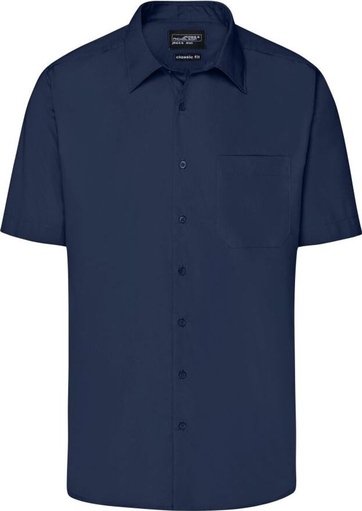 Men's Business Shirt Short-Sleeved navy, Gr. L