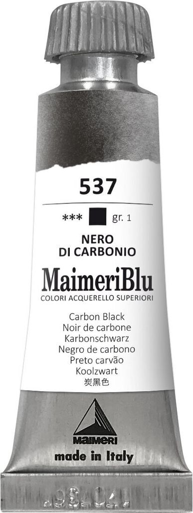 Maimeri Blu Farba akwarelowa Carbon Black 537 12 ml 1 szt. Zdjęcie produktu 