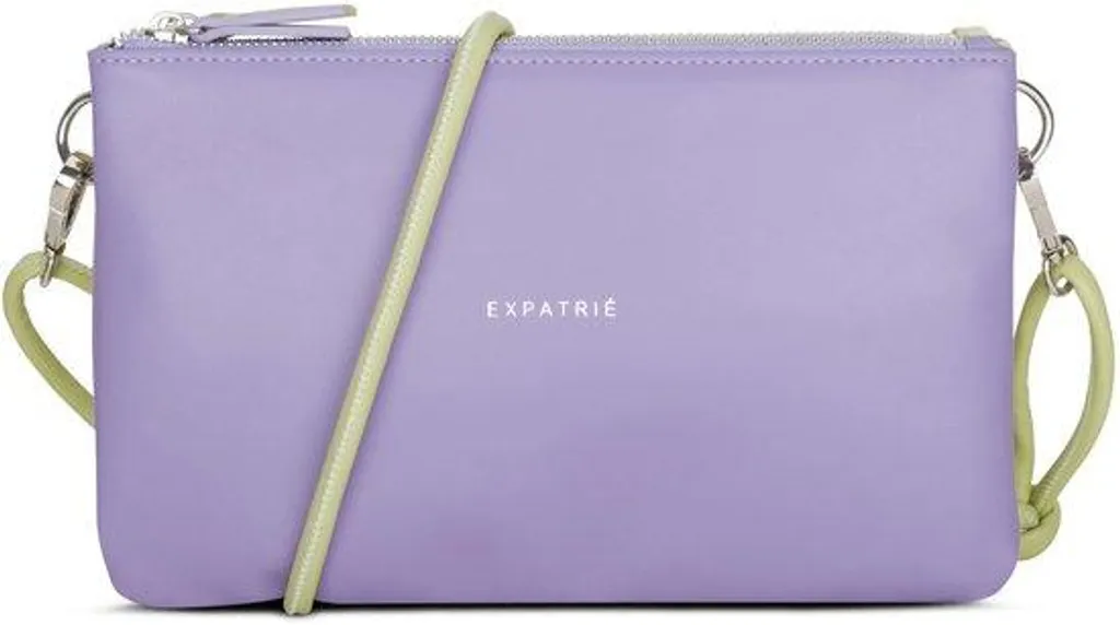 Petit sac à main femme bicolore vert et noir avec lanière ajustable
