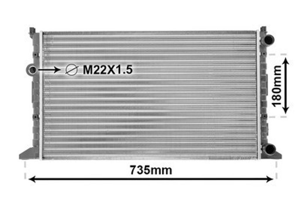 VAN WEZEL 58002160 Kühler Wasserkühler Motorkühler für VW Golf IV Cabrio (1E)