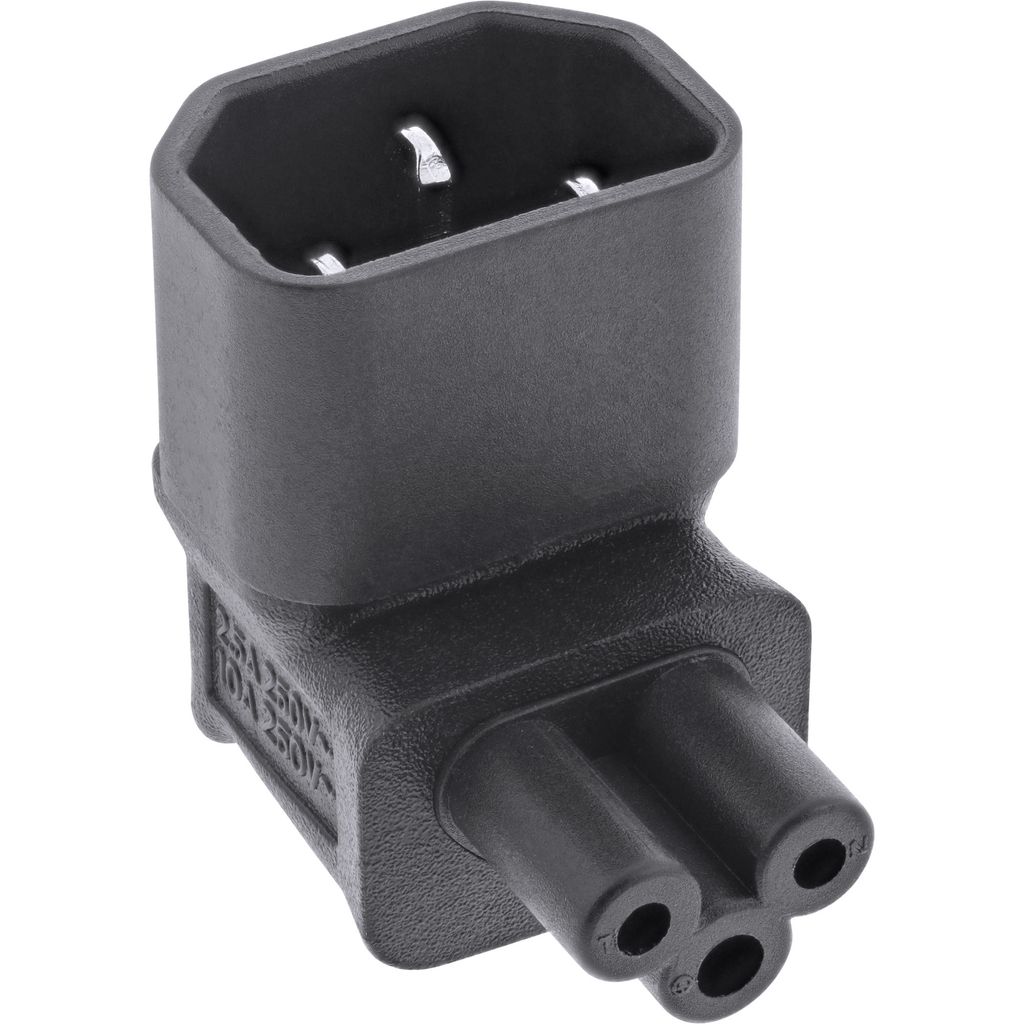 InLine Netzadapter IEC 60320 C14 / C5, oben/unten gewinkelt, 3pol. Kaltgeräte