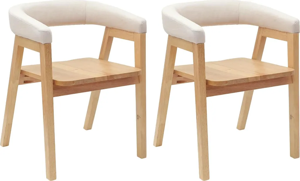 Chaises de salle à manger Nature en bois massif 54x57x73 cm - Pack de 2