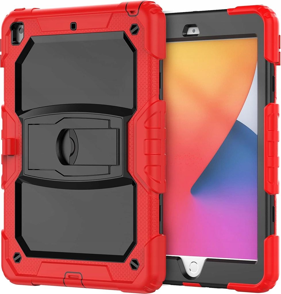 Tasche für iPad 7/8/9 10.2" mit Ständer und Schultergurt Rot