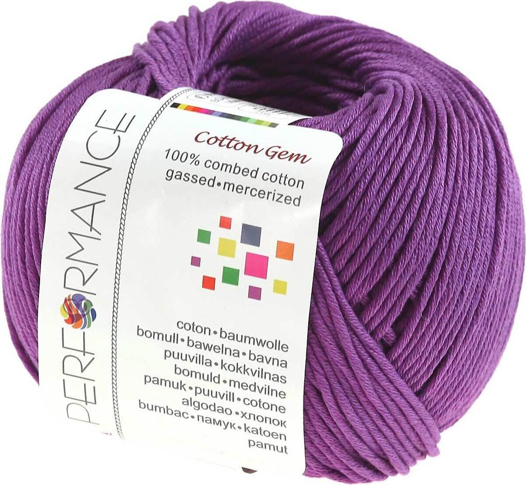 50g Strickgarn Baumwolle Gem Baumwolle Häkelgarn Farbwahl zur Auswahl, Farbe:violett