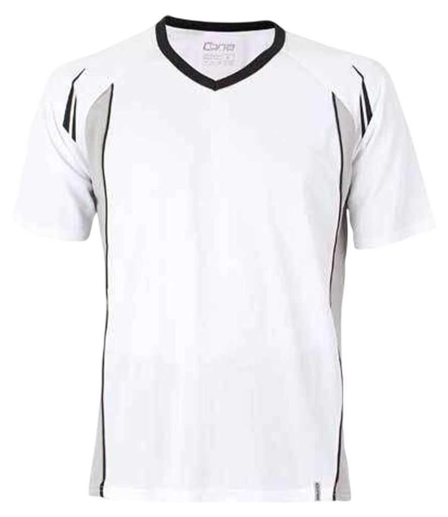 Cona Sports - "Club Tech" T-Shirt V-Ausschnitt für Herren LT3107 (L) (Weiß/Schwarz)