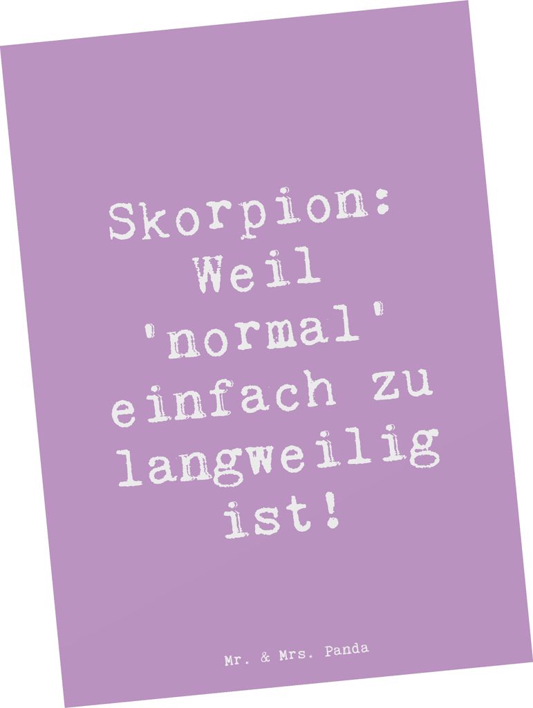 Mr. & Mrs. Panda Ansichtskarte Spruch Skorpion Unikat - Produktbild 