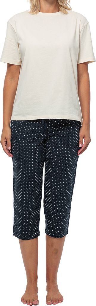 Schiesser Organic Baumwolle Schlafanzug Lounge Set bestehend aus einer 3/4-langen Hose und einem Kurzarm-Shirt, Weiches Material mit hohem Baumwoll...