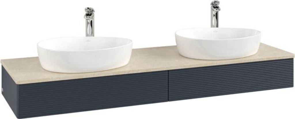 V&B Waschtischunterschrank mit Frontstruktur Antao 160x50cm, HL, WBP botti., md bl. m Lac