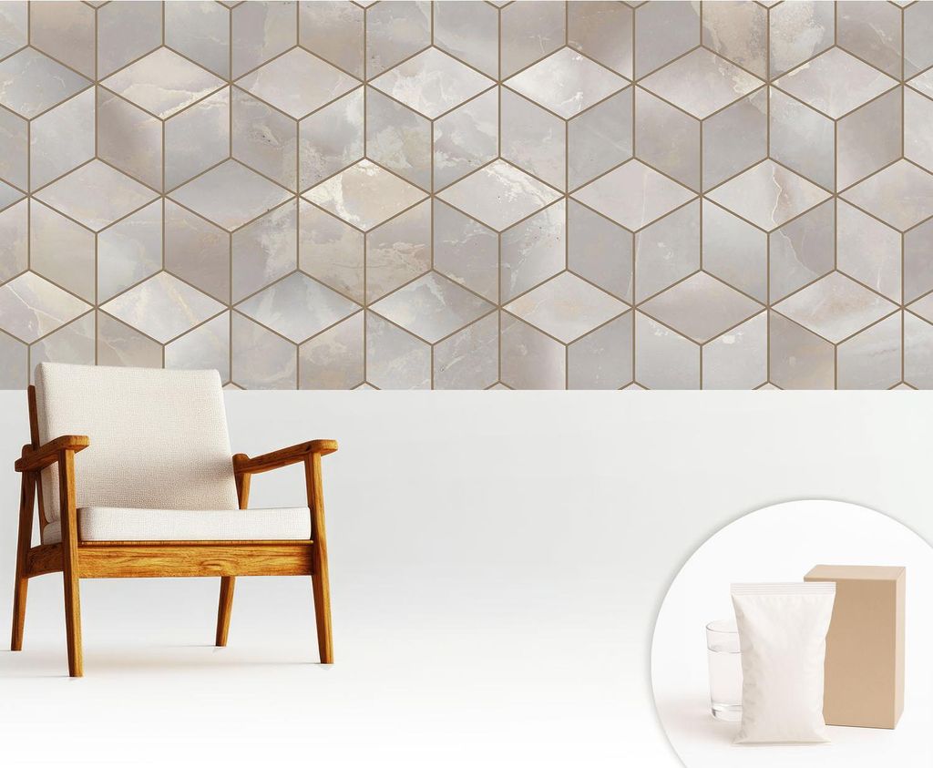 Fototapete - 250x104 cm - Tapete - Wandtapete - Wandbilder - Dekofolie - Tapete Folie - Wand - Dekoration - Wohnzimmer - Geometrisches Mosaik