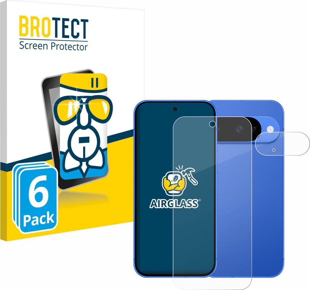 6x BROTECT Schutzglas für Google Pixel 10 (Display+Kamera) Schutzfolie Panzer Folie Glas Display Schutz klar