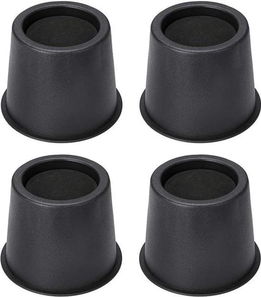 Rehausseurs de lit et table en plastique noir 7,5 cm - Lot de 4 pièces