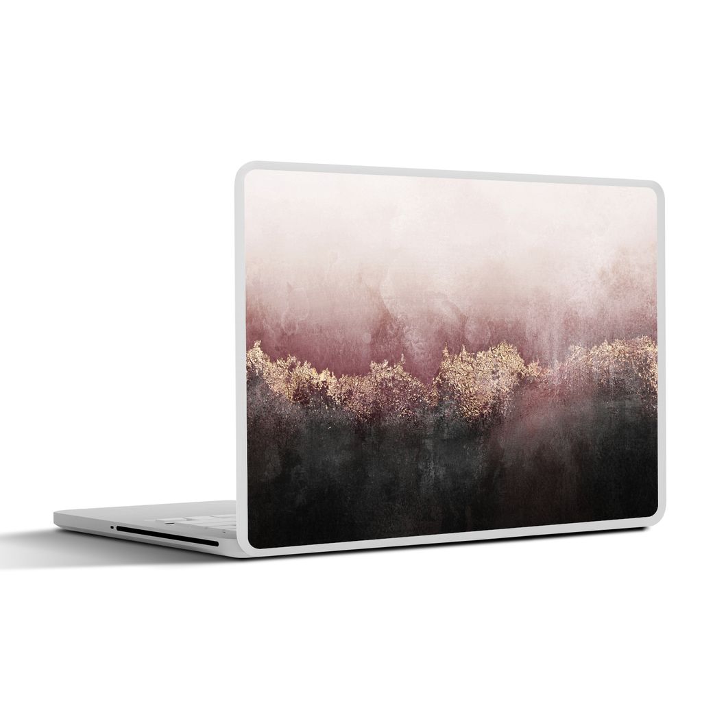 MuchoWow Laptop Aufkleber Sticker Cover Glitter - Gold - Abstrakt 36.5x27.5 cm - Laptop-Sticker