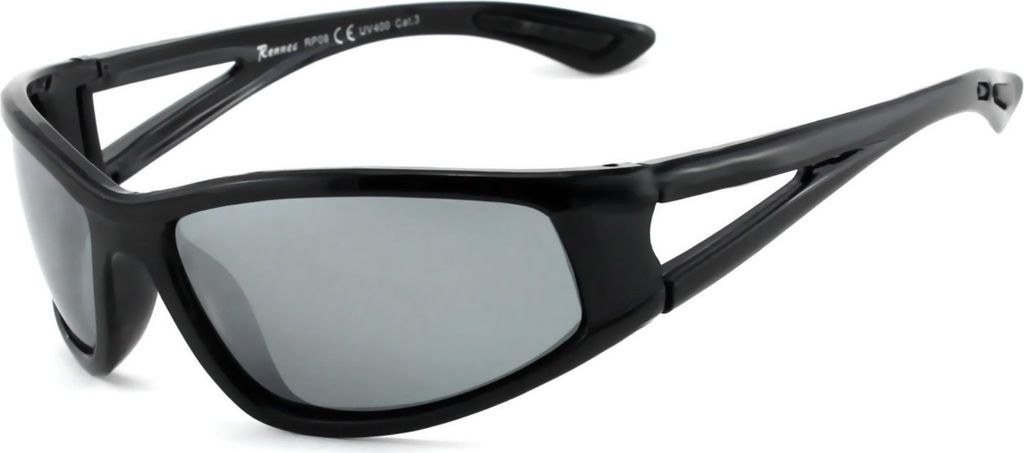 Uni Sonnenbrille Sportbrille Angelbrille Polarisiert Silber Verspiegelt Leichte 25gr. Radbrille schnelle Brille