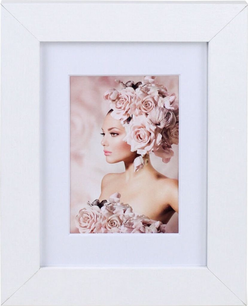 Bilderrahmen Holz Rahmen Plexi Acryl Collage Wanddeko Poster quadratisch S215 - Farbe: Weiß | Format: 13x18