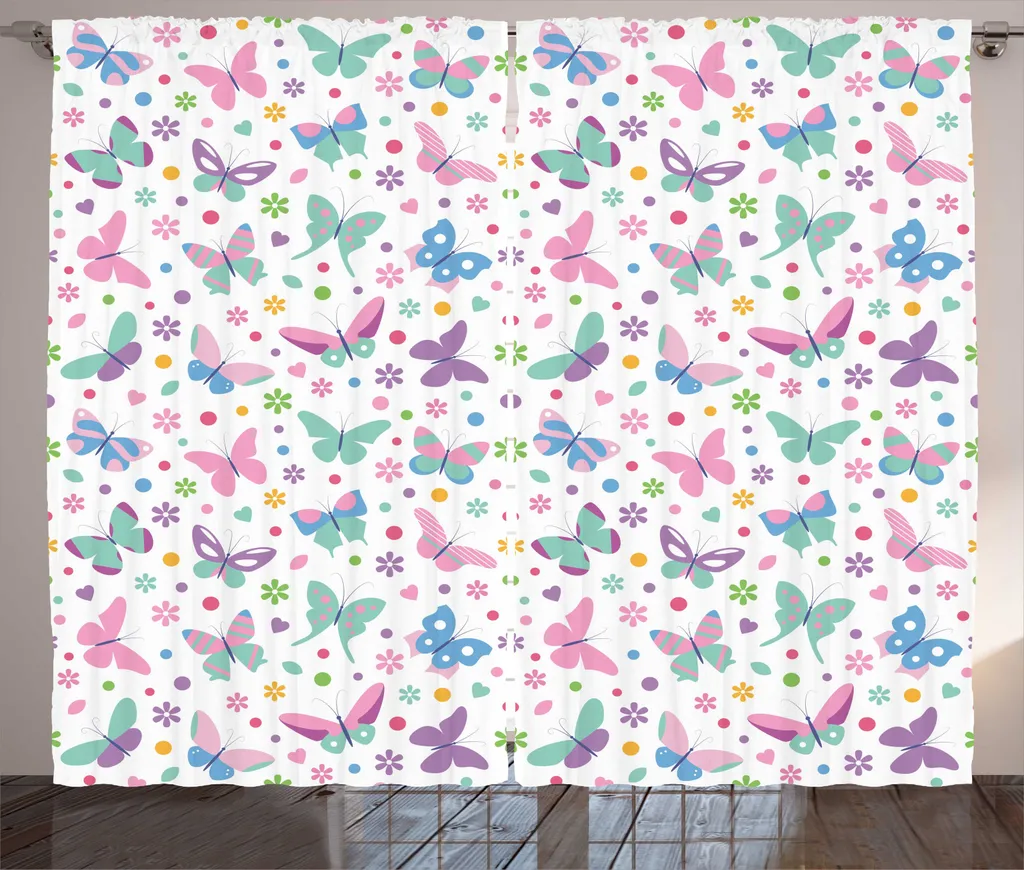 Rideau de Douche XXL Anti-éclaboussures Motif Papillons pour Toute Maison