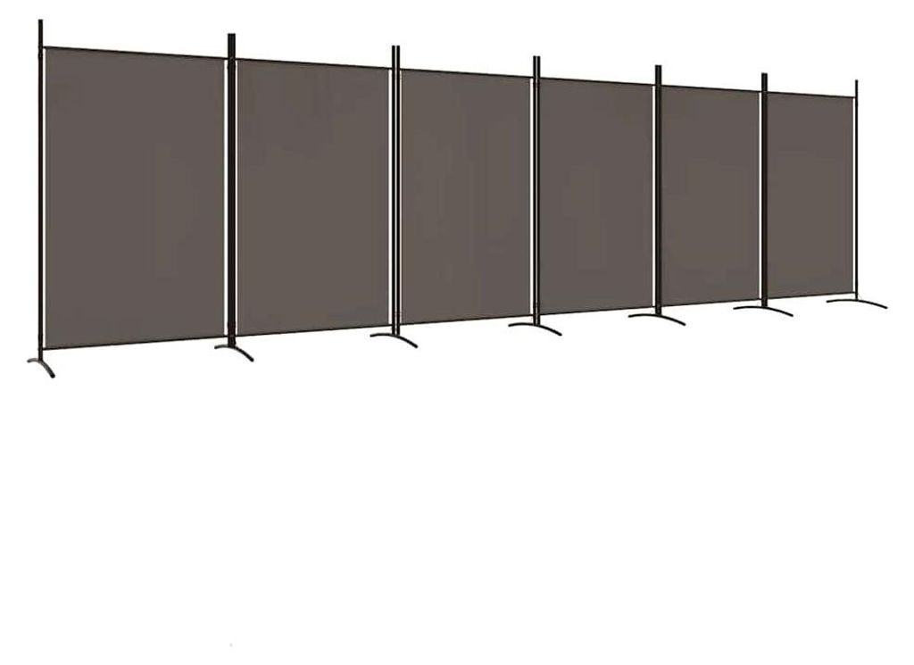 vidaXL 6dílný paraván antracitový 520x180 cm látka Obrázek produktu 