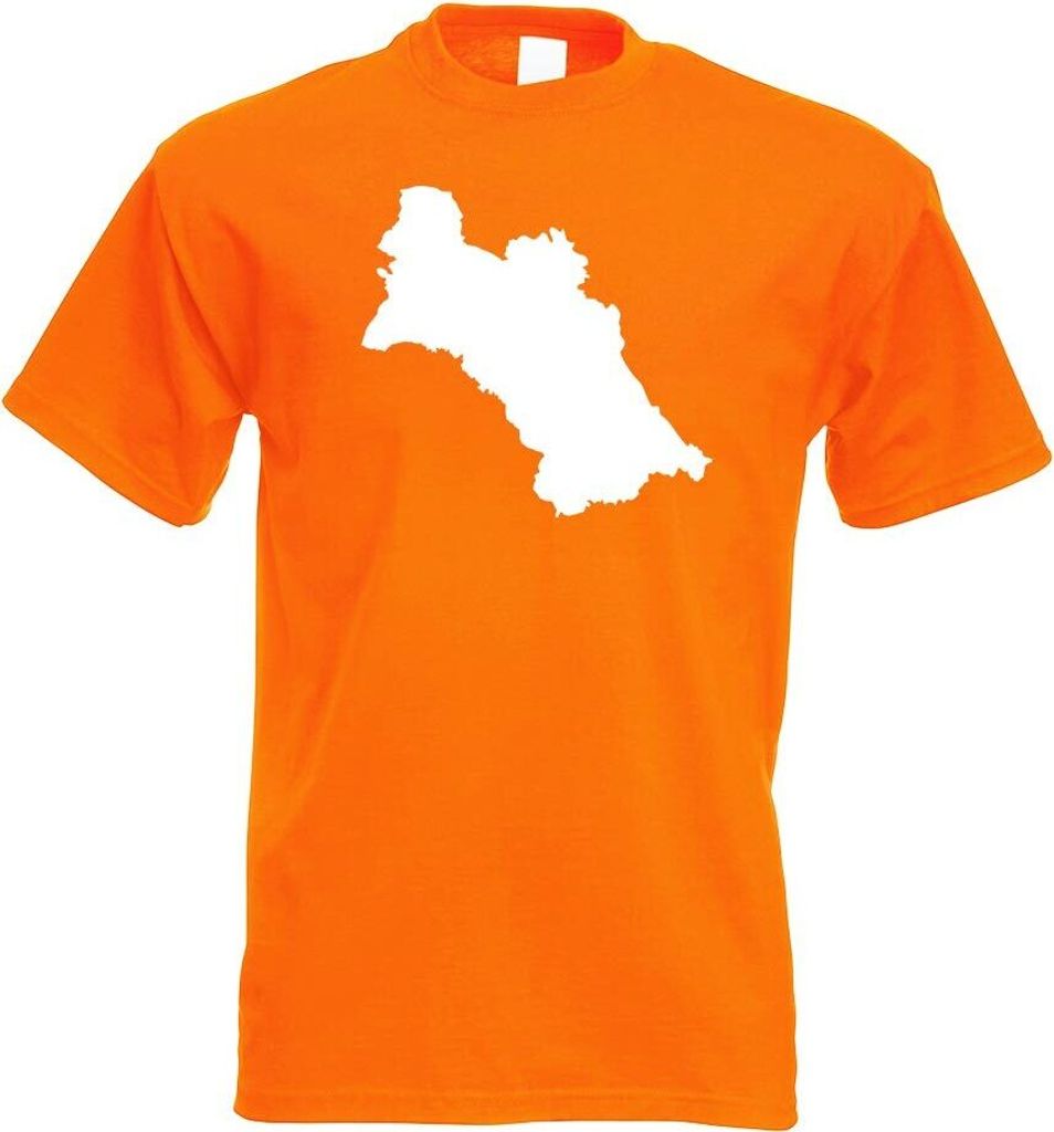 Kiwistar - T-Shirt - orange - Tukmenistan Umriss Kontur Herren Funshirt Bedruckt Design Sprüche Spruch Motive - mit Motiv Bedruckt - Funshirt Desi...