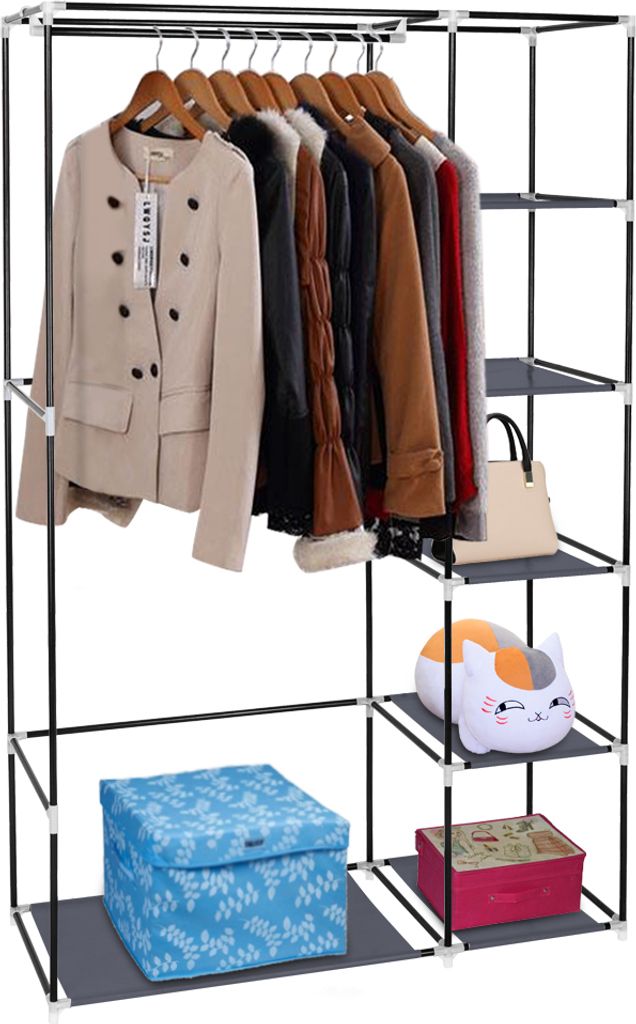 FCH 107x45x170cm tragbare Garderobe Kleiderschrank mit Produktbild 5