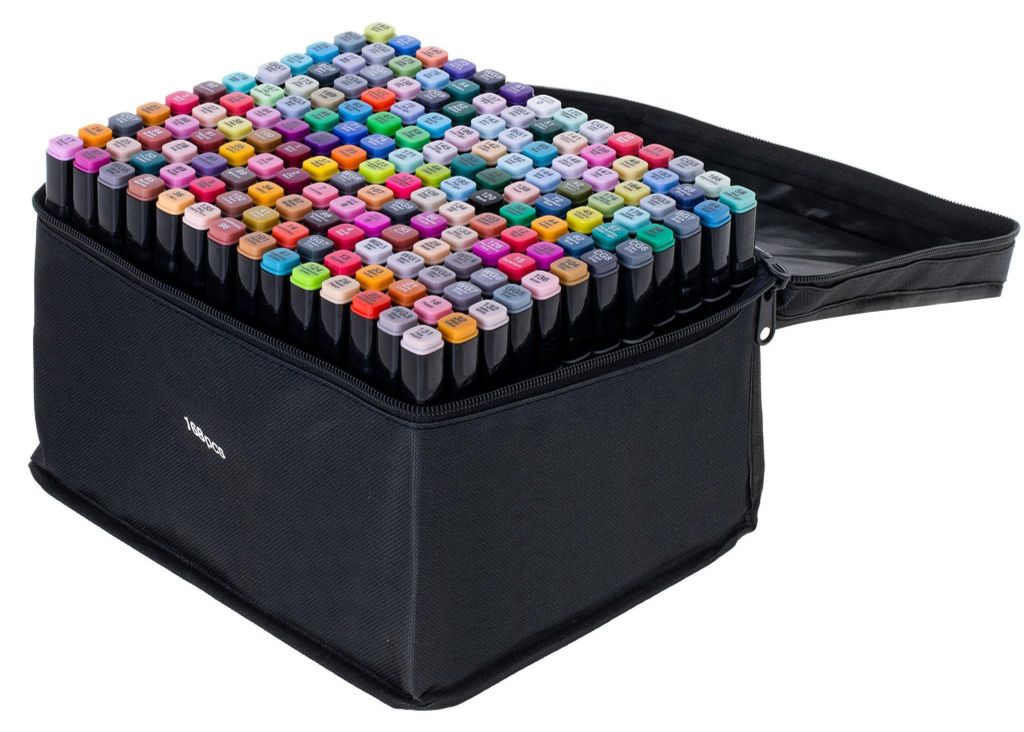 Doppelseitige Alkoholmarker im Koffer 168 + Sockel Produktbild 