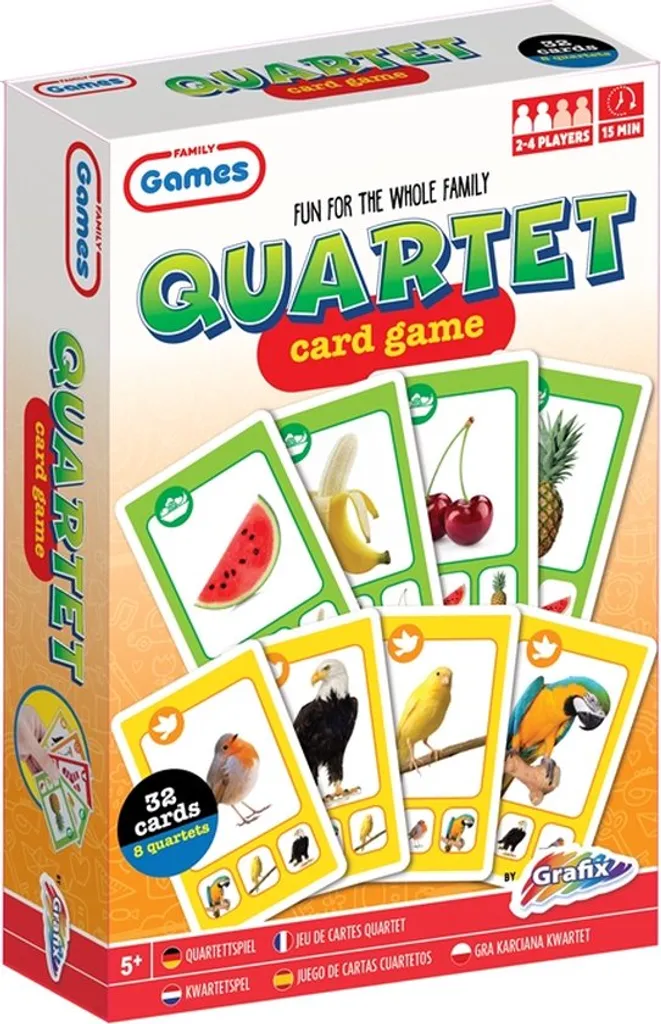 Jeu de cartes Grafix Quartett 32 cartes : Auto passion avec 4 catégories