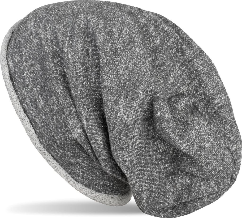 styleBREAKER Beanie Mütze mit all over Glitzer im Melange Look mit Rollrand, Slouch Longbeanie, Glitzermütze, Damen 04024143