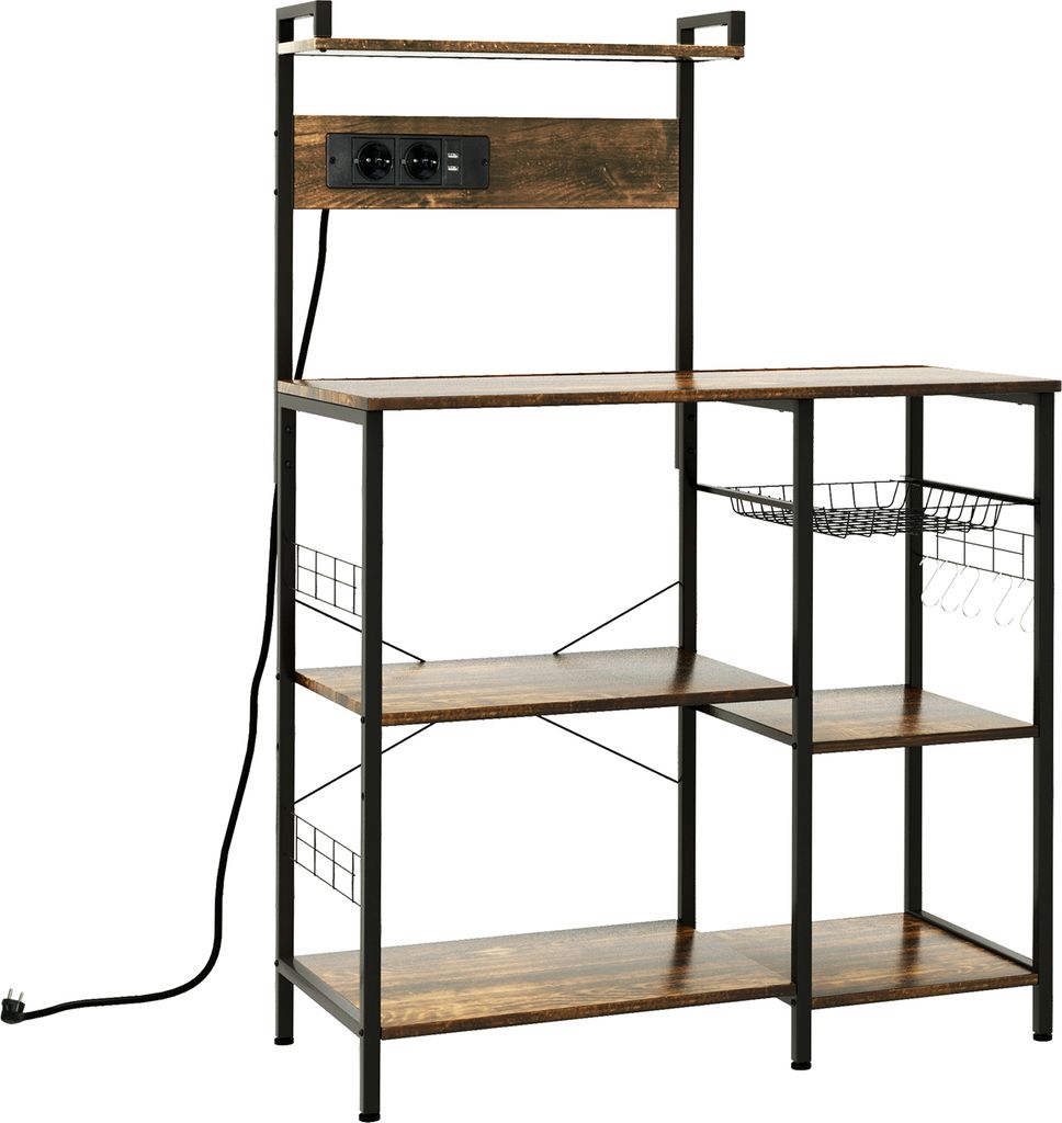 HOMCOM Étagere cuisine meuble micro-onde étagère rangement Image du produit 