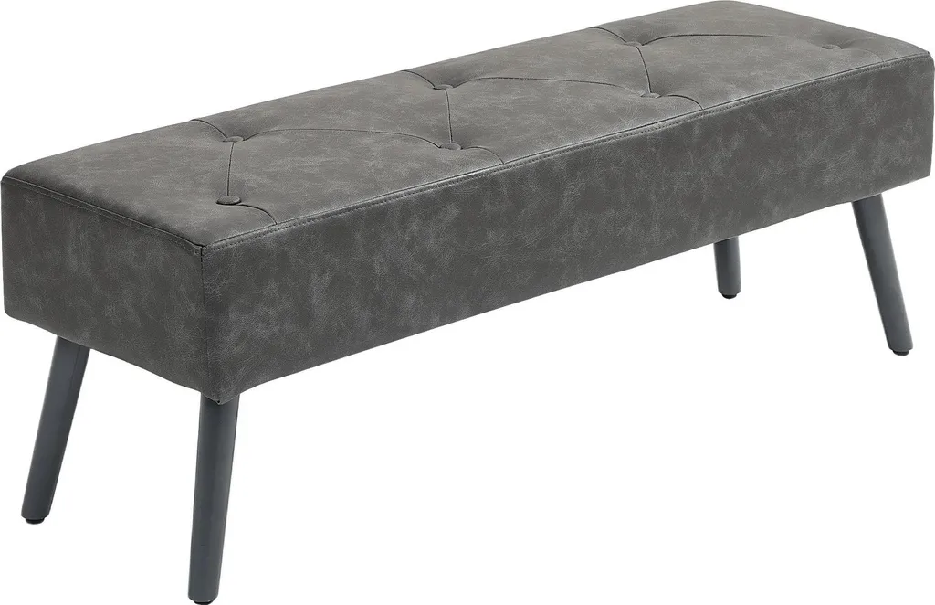 Banc pour Couloir Gris et Bois 114 cm - Idéal pour se Déchausser