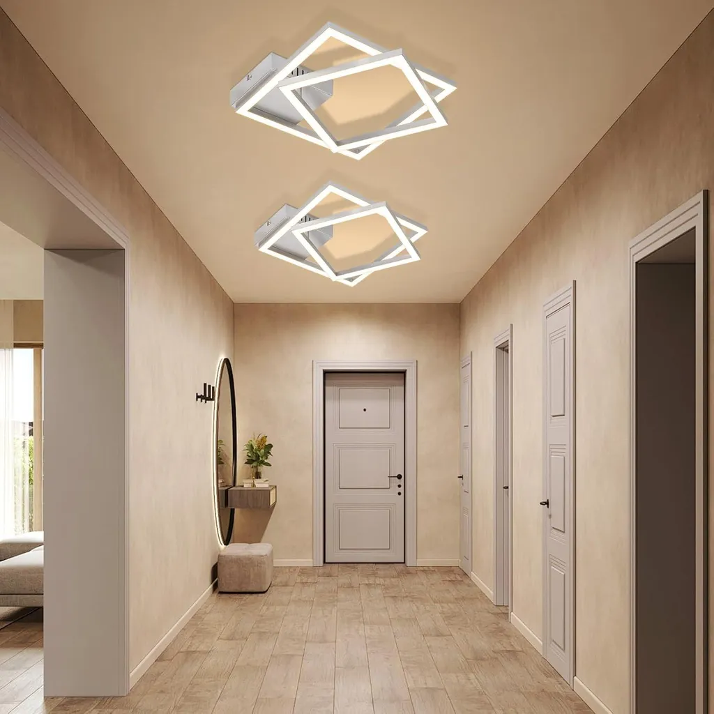 ZMH Lampada da soffitto LED Lampada da soffitto per cucina 20W Lampada da cucina 3000K Bianco caldo Lampada da camera da letto Argento Lampada da corridoio Lampade da soffitto angolari per corridoio Sala da pranzo - 3