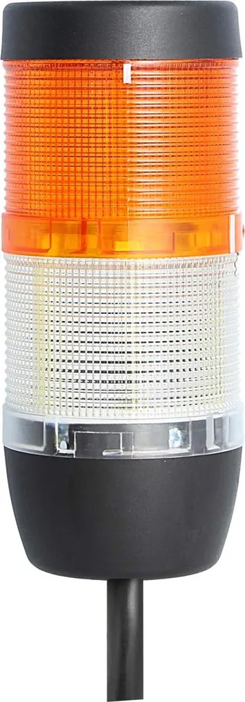 Colonna segnaletica STEX24 bianca-gialla, 70 mm, 24 V CA/CC, luce lampeggiante a LED, cavo da 0,6 metri, SS70-OB2/24 136 Tecnica di collegamento: