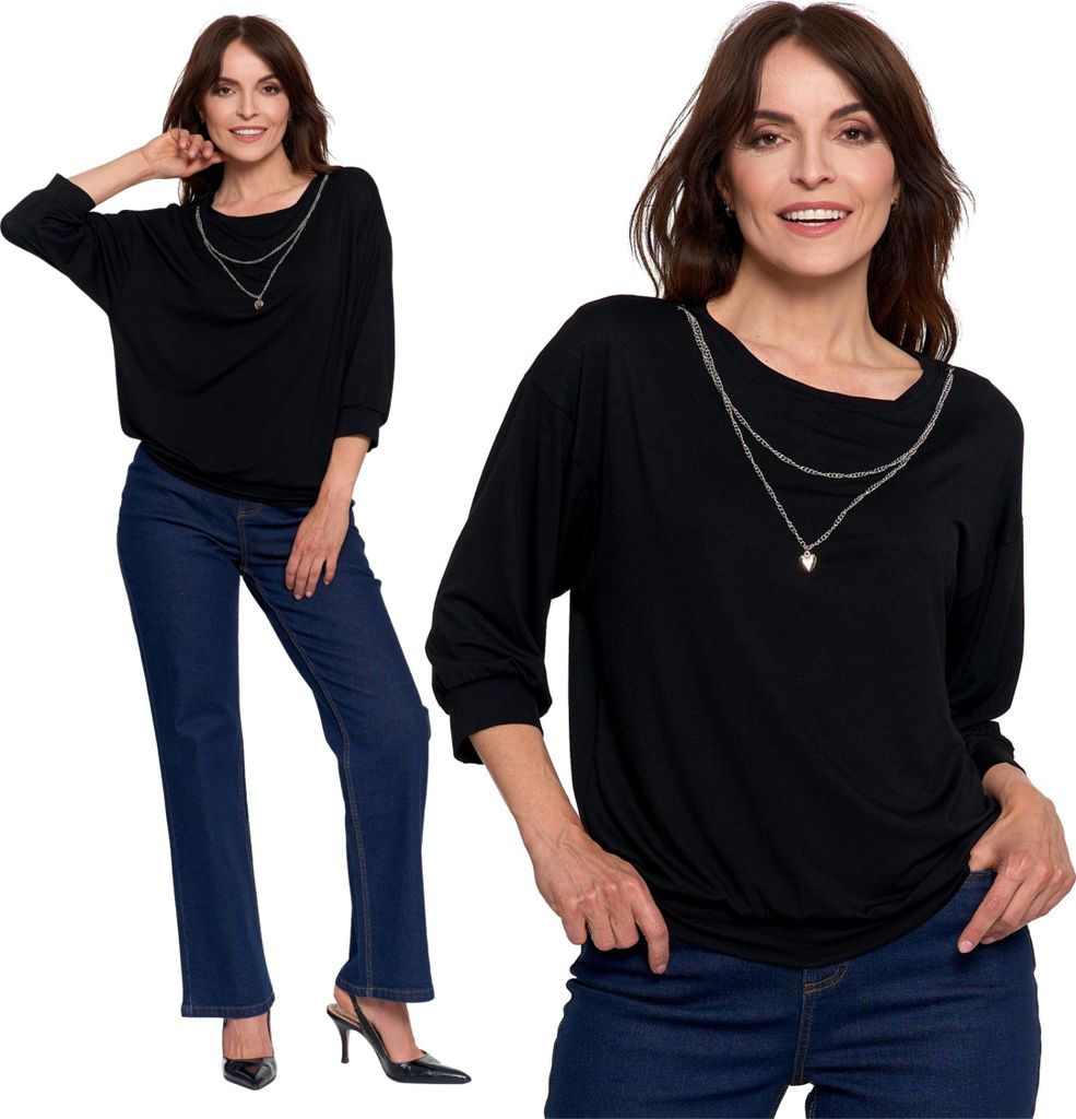 Moraj | Damenbluse Bombenform - Locker - Elegant - Kette - Komfort, Größe XL