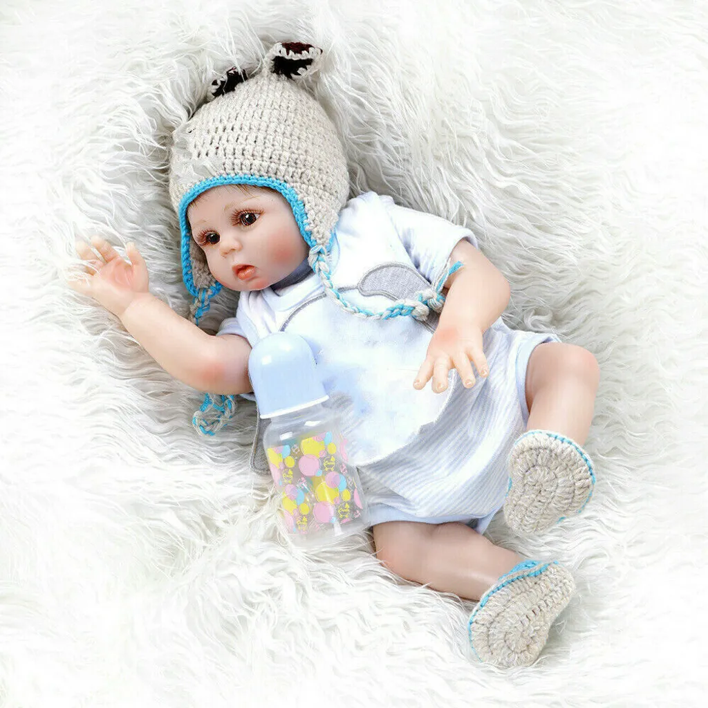 Poupée Bebe Reborn Baby Boy 48cm en Silicone Vinyle Corps Entier