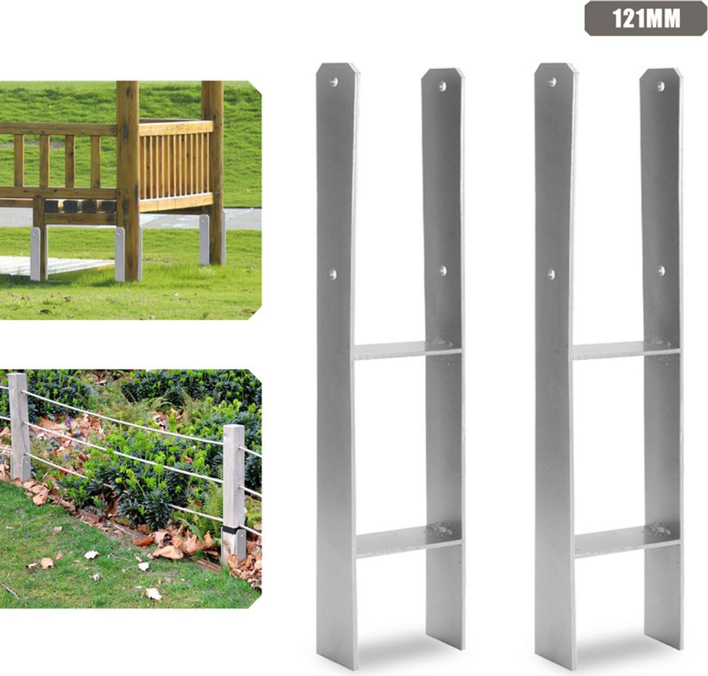 TolleTour Pfostenanker Bodenhülse Stützenfuß Stütze Pfostenträger 121mm 2 Stück