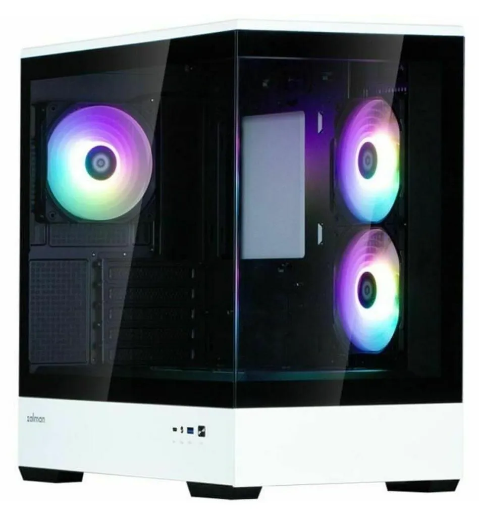 Boîtier Zalman P30 White & Black Micro-ATX Verre Trempé Panoramique