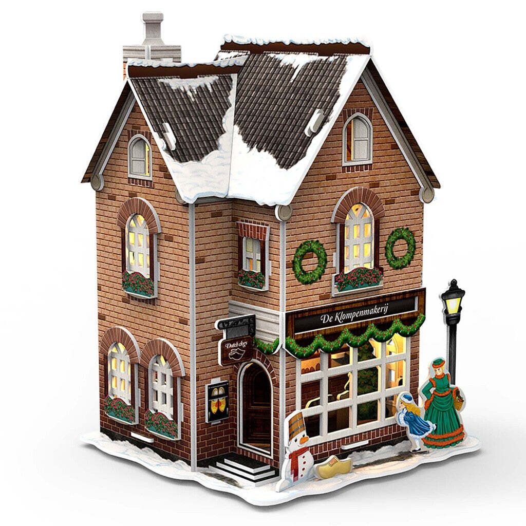 CubicFun 3d Puzzle NiederlandFabrik Holzschuh LED, 53 Stück(e), Gebäude, 8 Jahr(e)