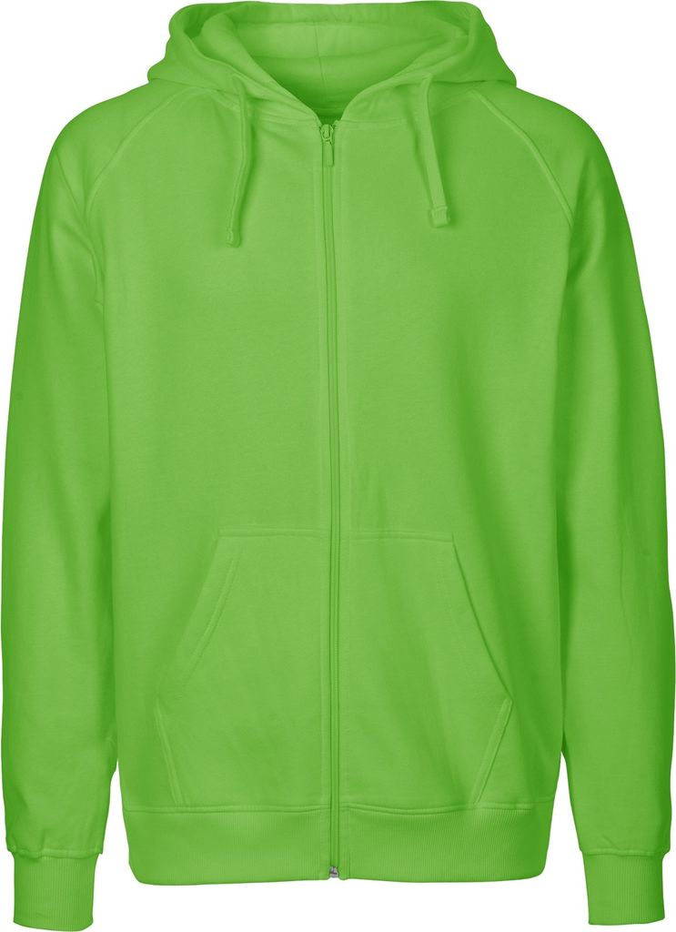 Neutral O63301 | Herren Zip Hoodie Kaputzenjacke / 100% Fairtrade-Baumwolle - Farbe: Lime - Größe: XL
